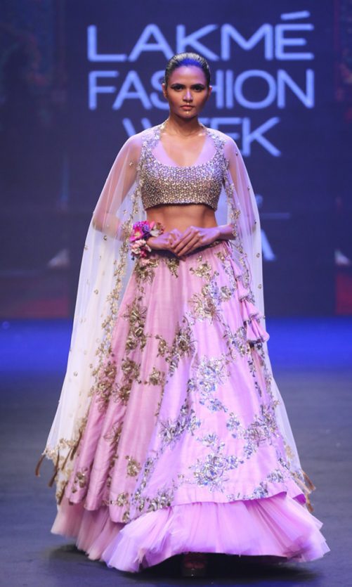 Lavender Embroidered Lehenga