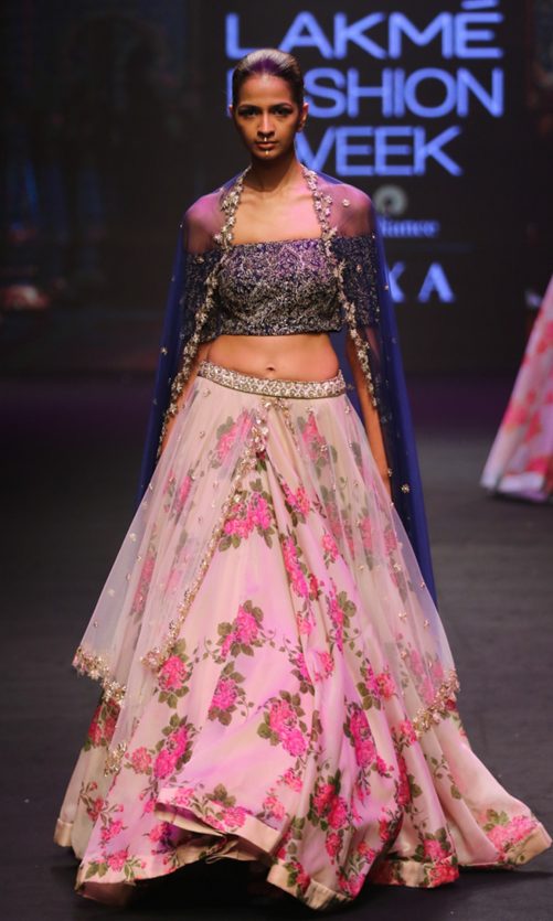 Floral Print Layered Skirt