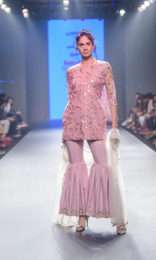 Lilac Kurti With Sharara Pants