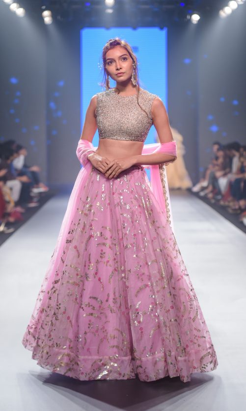 Lilac Lehenga With Crystal Work Blouse
