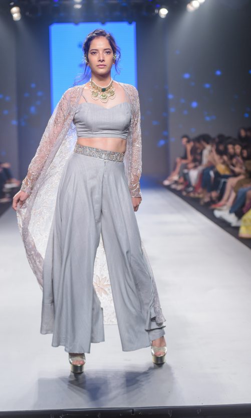 Pearl Grey Embroidered Jacket