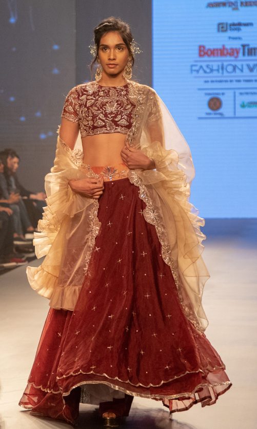 Garnet Red Croptop & Skirt