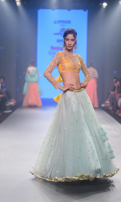 Dusty Green Tulle Lehenga
