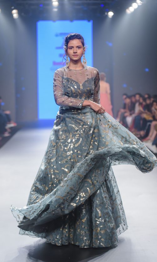 Foil Print Gown