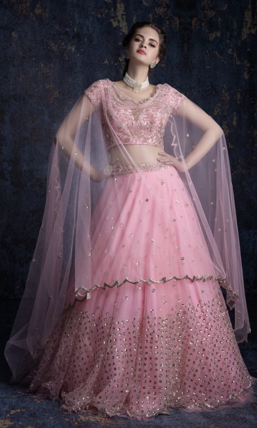 Sweet Pink Sequin Lehenga