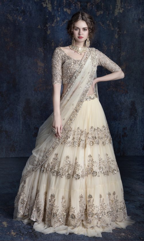 Ivory Embroidered Lehenga