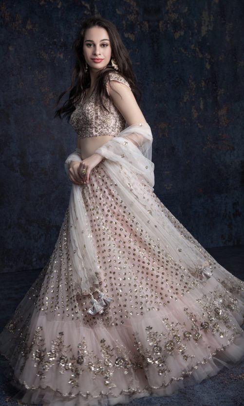 Vintage Pink Embroidered Lehenga