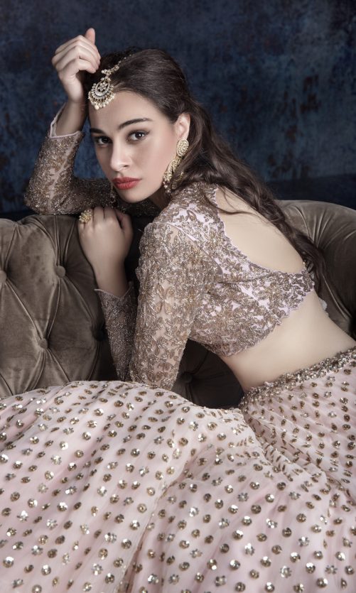 Pink Full Sleeve Bridal Lehenga
