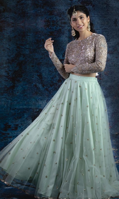 Aqua Lehenga